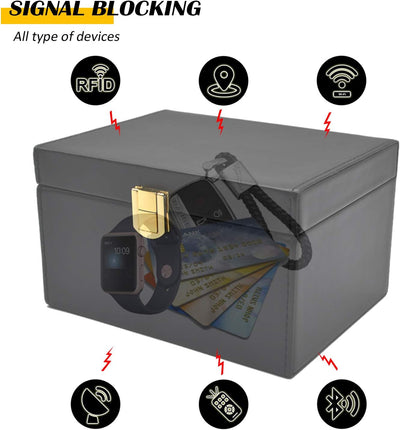 Faraday Box Key Fob Protector, RFID Signal Blocking Box, Faraday Box Signal Blocking Shielding Box for Car Key (Capacity(5-8Keys))