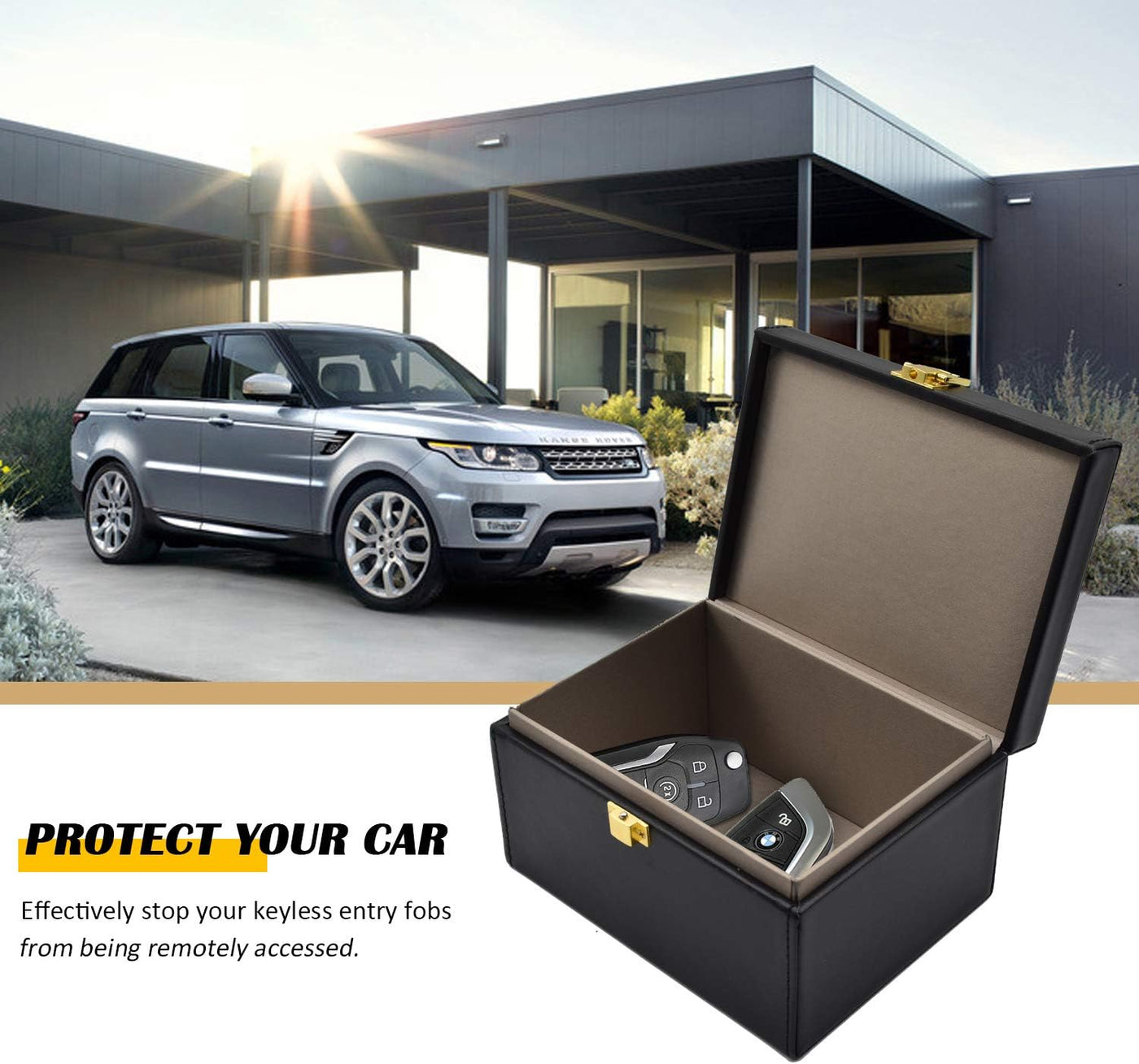Faraday Box Key Fob Protector, RFID Signal Blocking Box, Faraday Box Signal Blocking Shielding Box for Car Key (Capacity(5-8Keys))