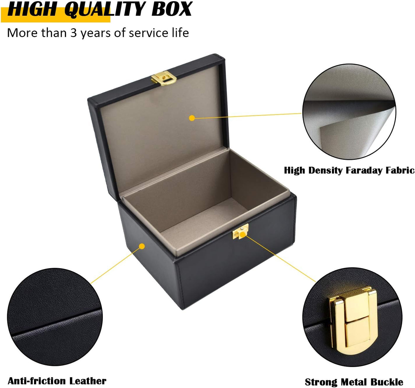 Faraday Box Key Fob Protector, RFID Signal Blocking Box, Faraday Box Signal Blocking Shielding Box for Car Key (Capacity(5-8Keys))